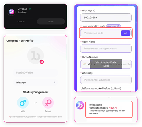 Joyo Live Agency Registration - Process